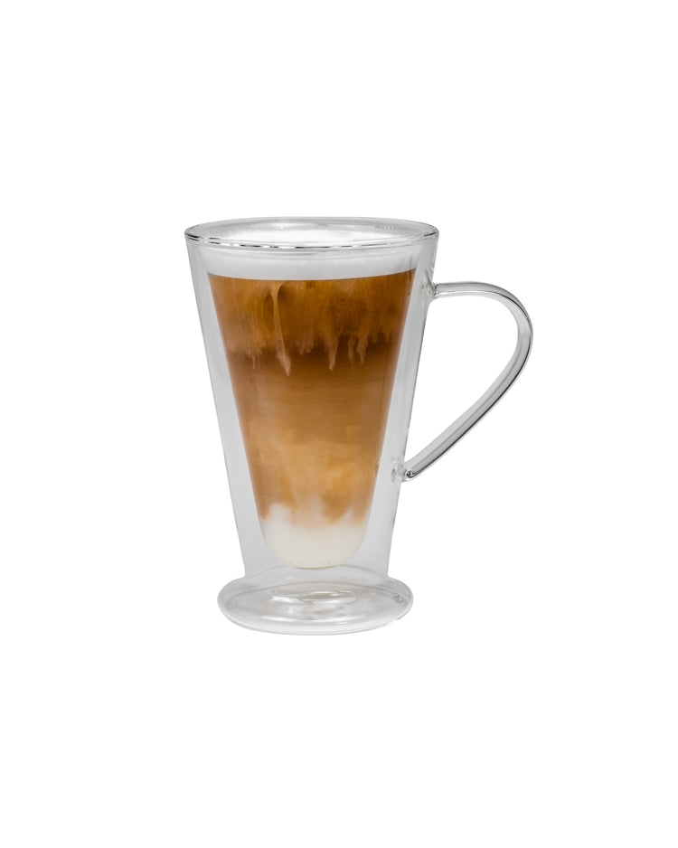 Set of 2 cappuccino glass cups 325ml