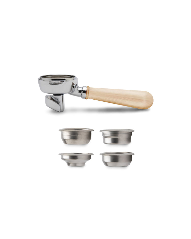 Ensemble porte-filtre 58mm à 2 sorties Ligne Wood LELIT