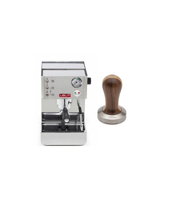 LELIT Anna PL41LEM espresso machine and tamper set