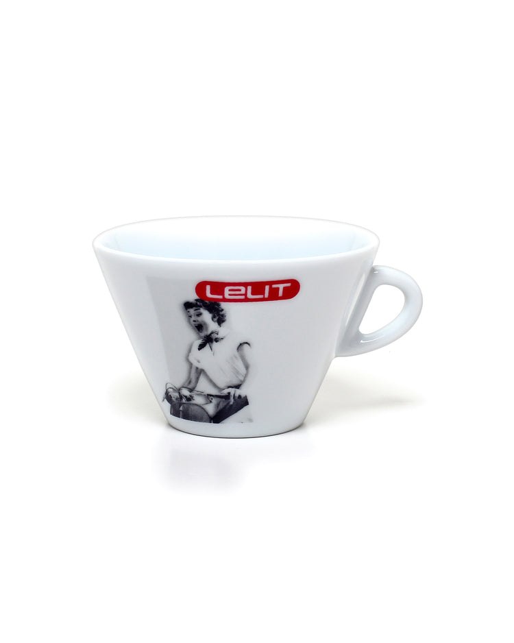 LELIT 270ml porcelain latte cup with saucer