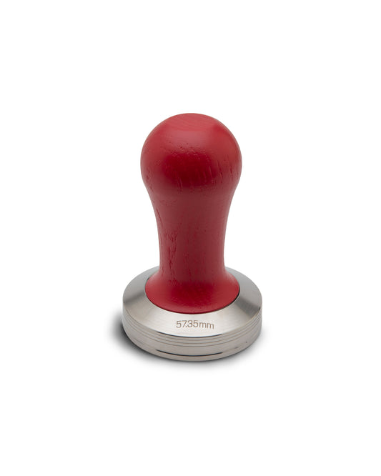 Stainless steel tamper with red wooden handle LELIT